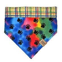 Load image into Gallery viewer, Rainbow Paw Print Pet Bandana
