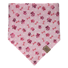 Load image into Gallery viewer, Pink Paw Print Pet Bandana