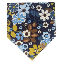 Load image into Gallery viewer, Vintage Blue Floral Pet Bandana