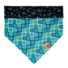 Load image into Gallery viewer, Teal Geometric Pet Bandana