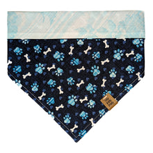 Load image into Gallery viewer, Blue Paw Print Pet Bandana