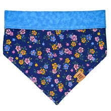 Load image into Gallery viewer, Small Blue Flower Pet Bandana