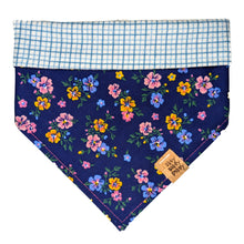 Load image into Gallery viewer, Small Blue Flower Pet Bandana