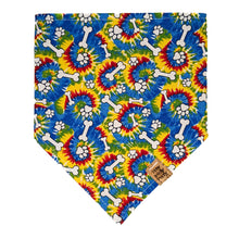 Load image into Gallery viewer, Tie Dye Paw Print Pet Bandana