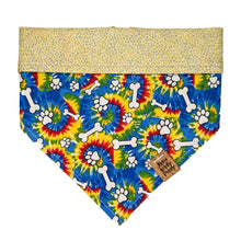 Load image into Gallery viewer, Tie Dye Paw Print Pet Bandana