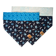 Load image into Gallery viewer, Blue Paw Print Pet Bandana