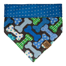 Load image into Gallery viewer, Blue Dog Bone Pet Bandana