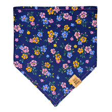 Load image into Gallery viewer, Small Blue Flower Pet Bandana