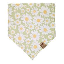 Load image into Gallery viewer, Green Daisies Pet Bandana