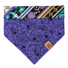 Load image into Gallery viewer, Purple Spiderweb Pet Bandana