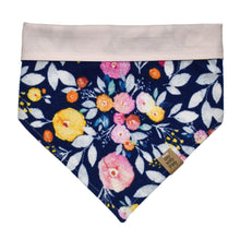 Load image into Gallery viewer, Navy Floral Pet Bandana