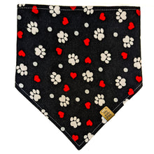 Load image into Gallery viewer, Black Paw Print Pet Bandana