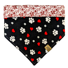 Load image into Gallery viewer, Black Paw Print Pet Bandana