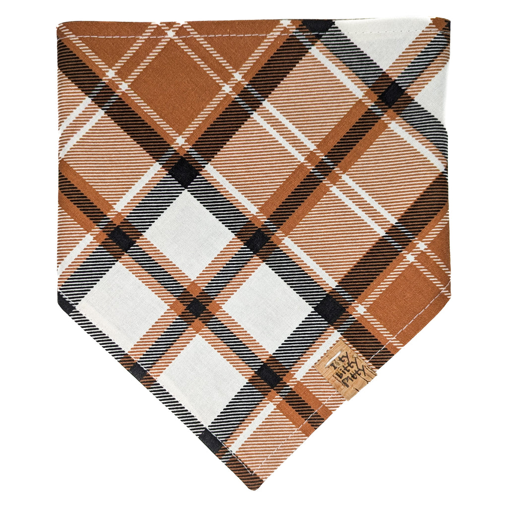 Neutral Fall Plaid Pet Bandana