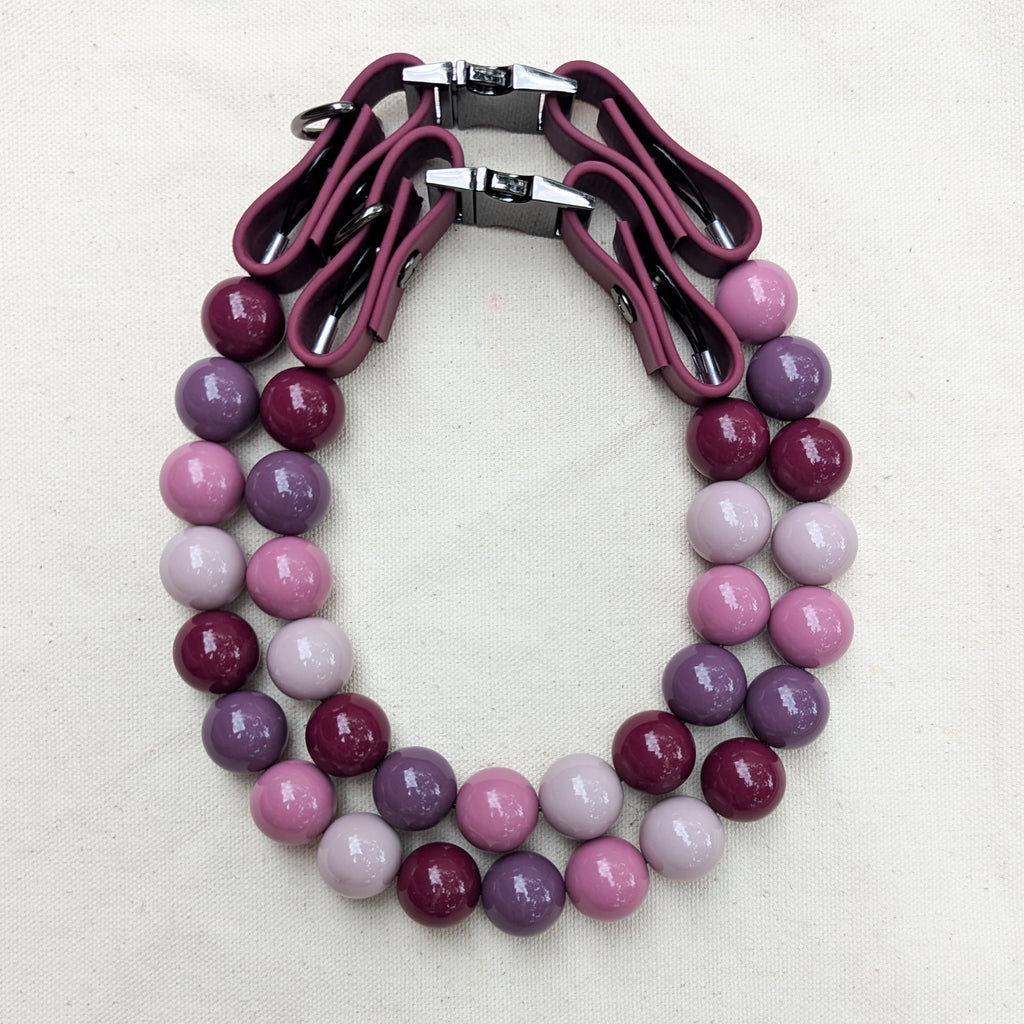 Mulberry Wine Beaded Pet Collar