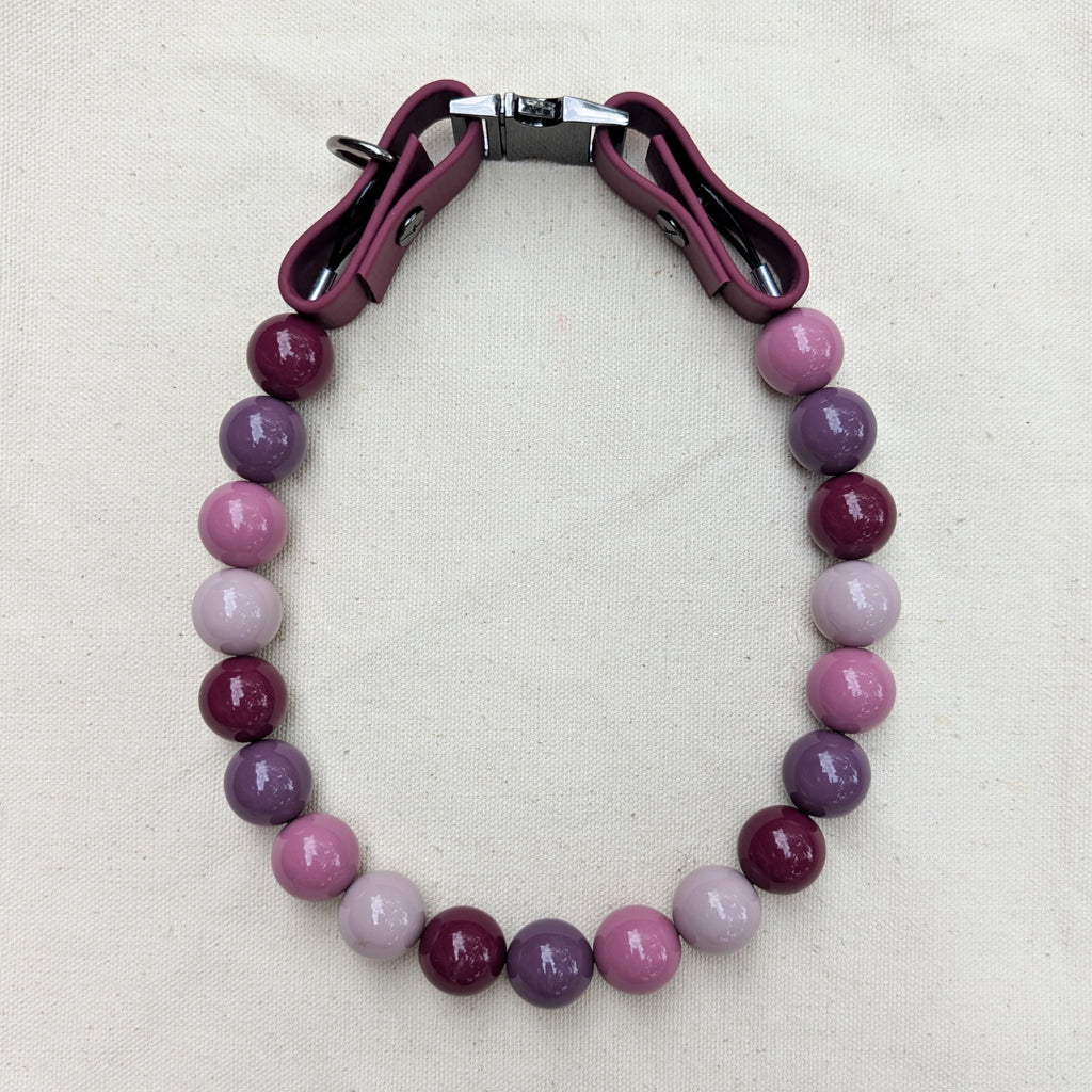 Mulberry Wine Beaded Pet Collar