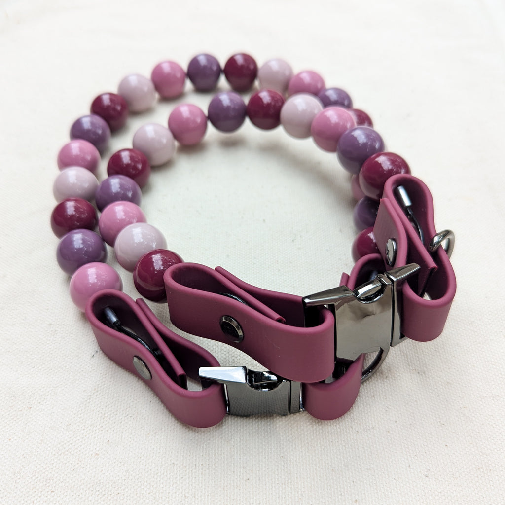Mulberry Wine Beaded Pet Collar