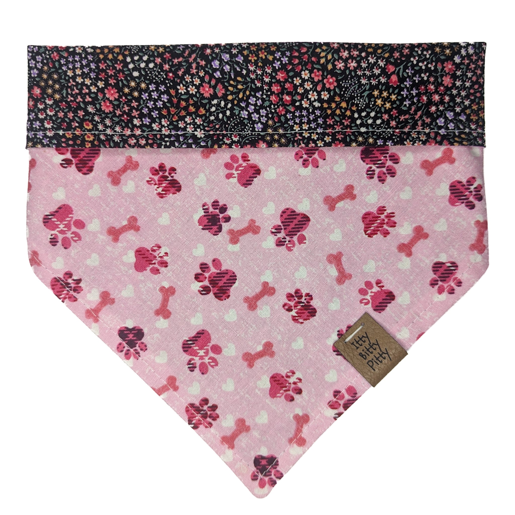 Pink Paw Print Pet Bandana