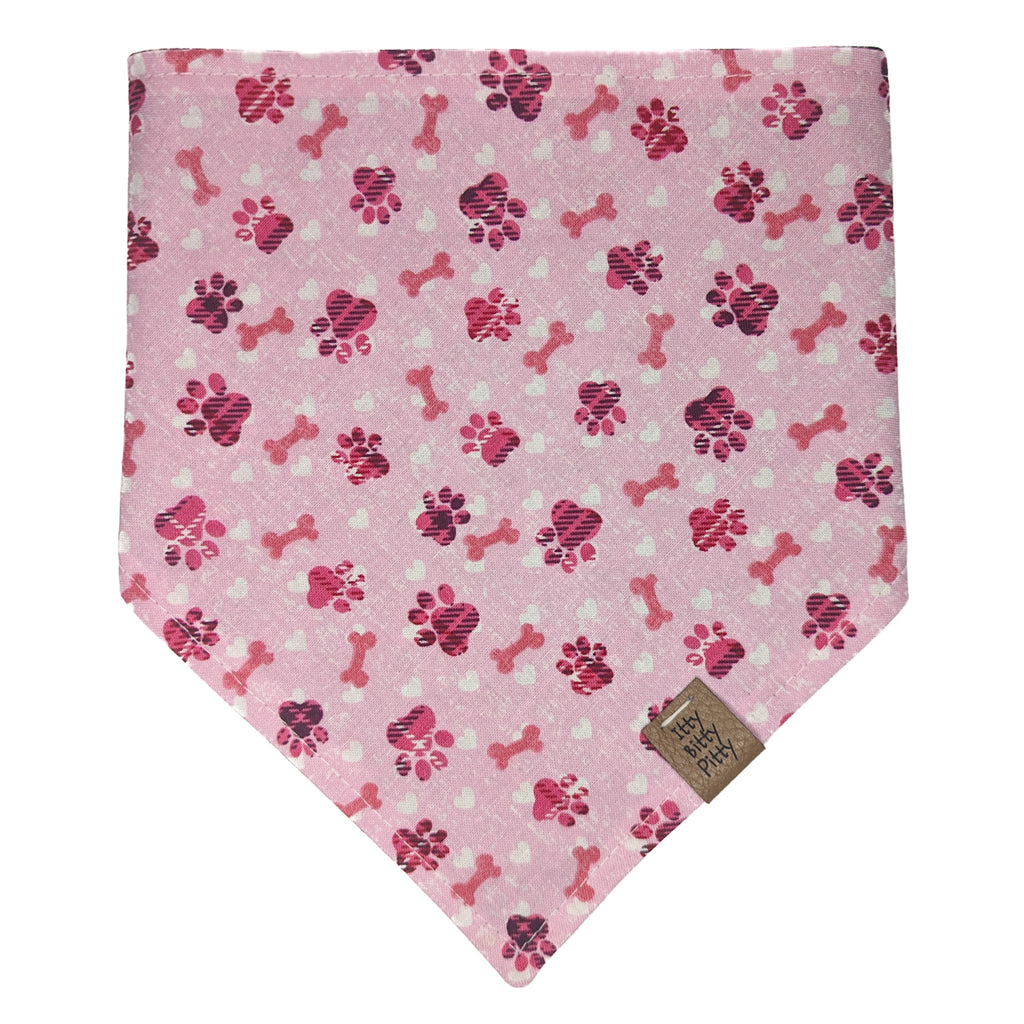 Pink Paw Print Pet Bandana