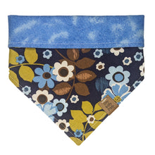 Load image into Gallery viewer, Vintage Blue Floral Pet Bandana
