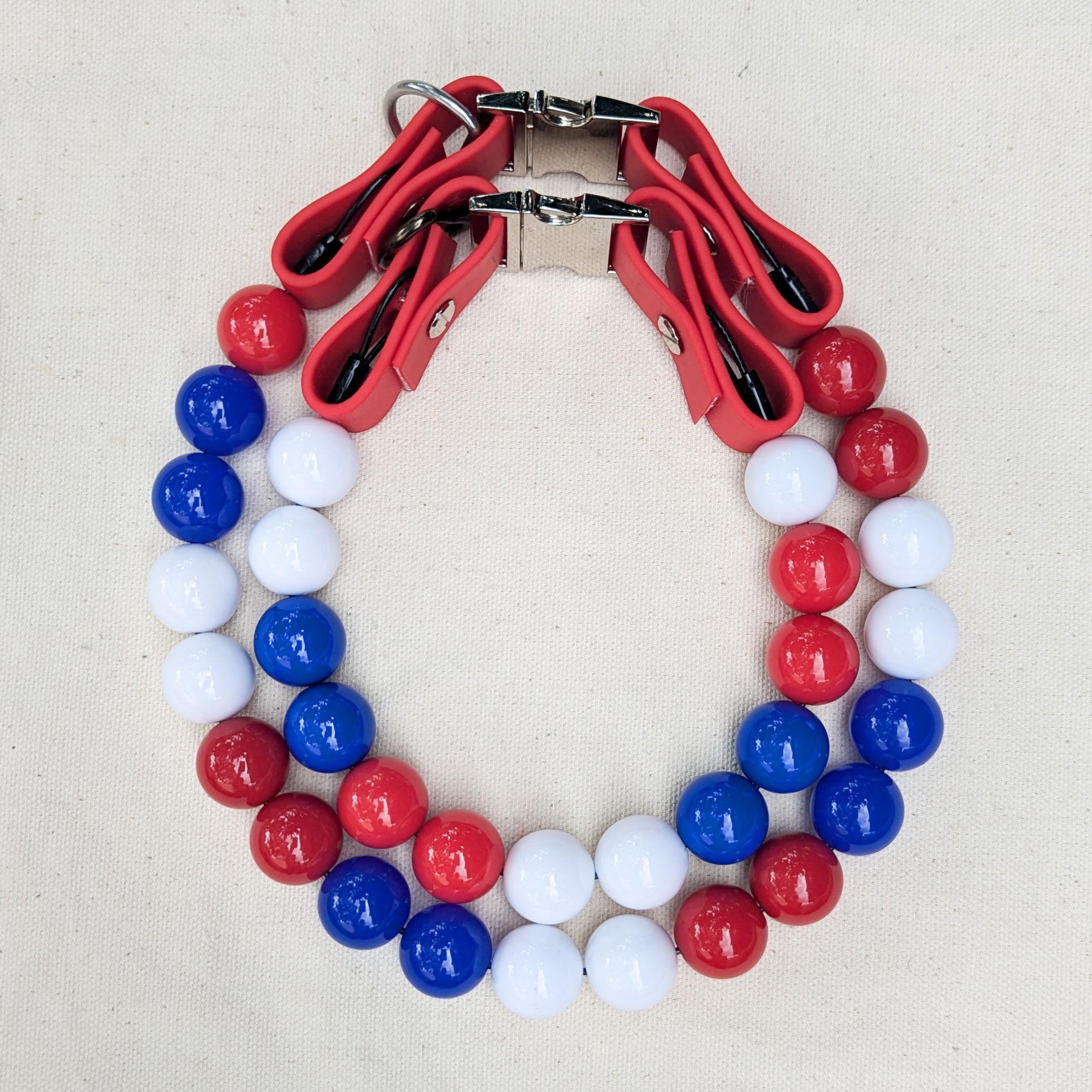 Fourth of July Beaded Pet Collar