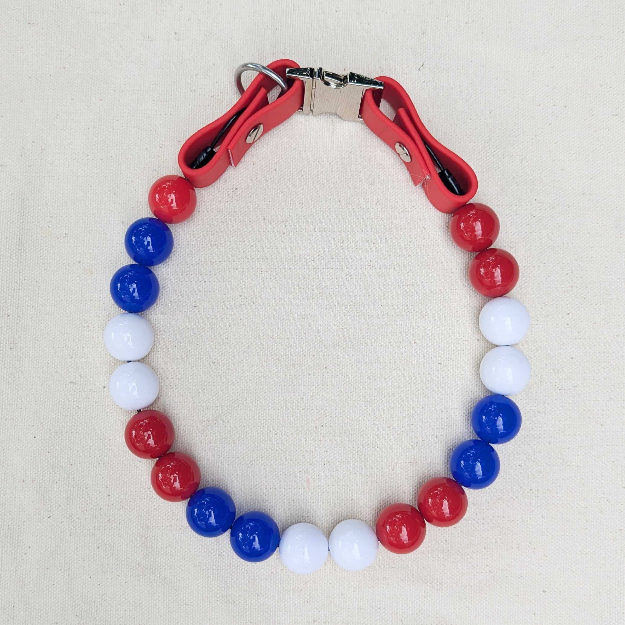 Fourth of July Beaded Pet Collar