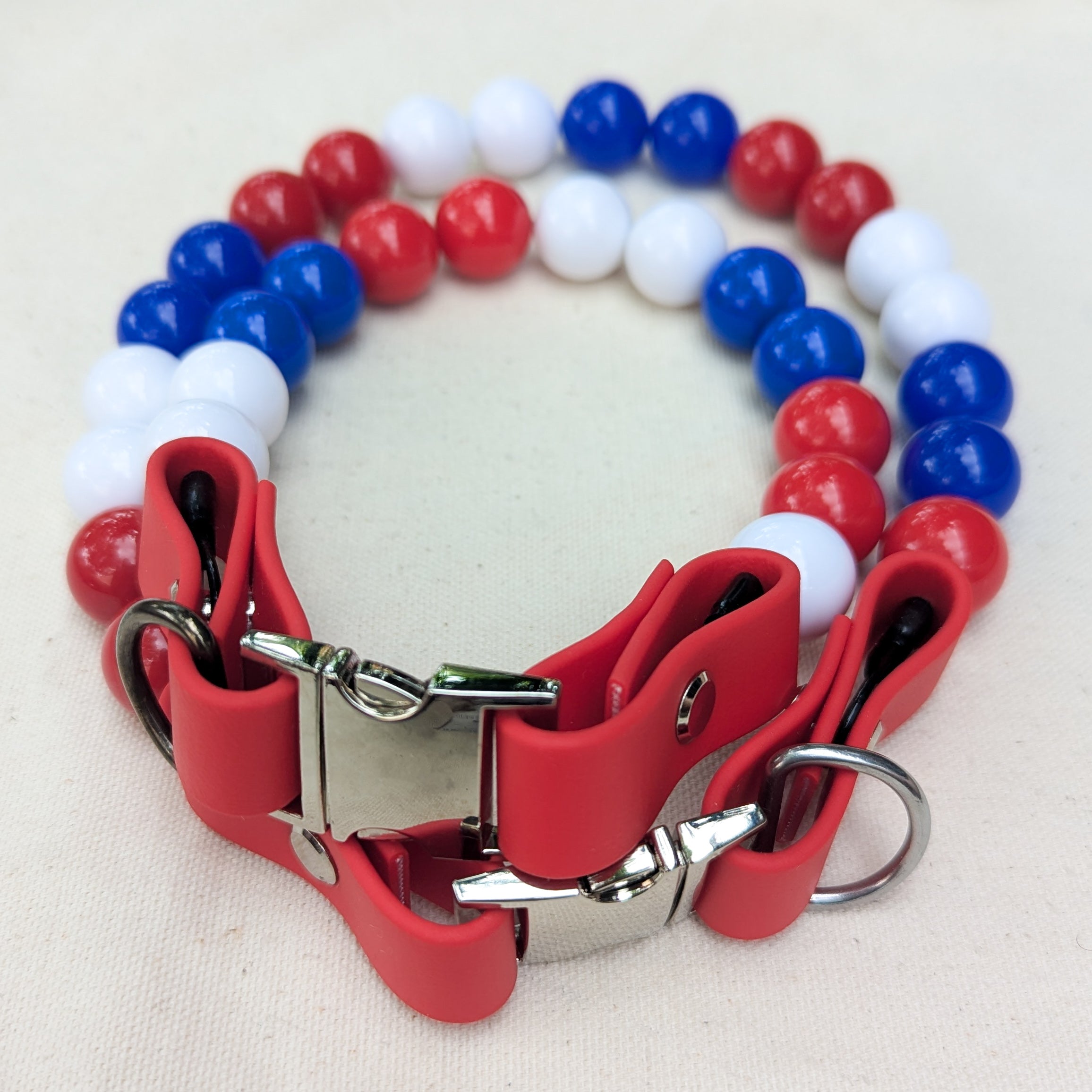 Fourth of July Beaded Pet Collar