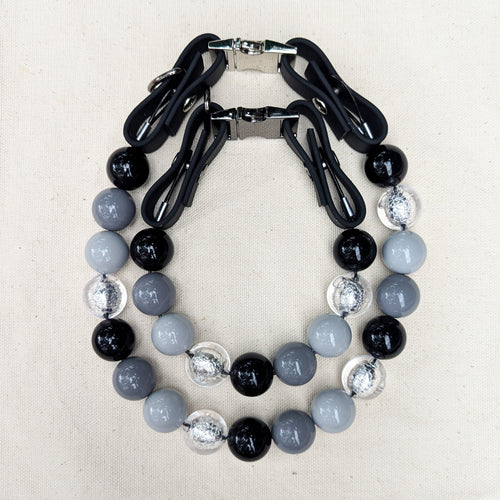 Black and White Beaded Pet Collar