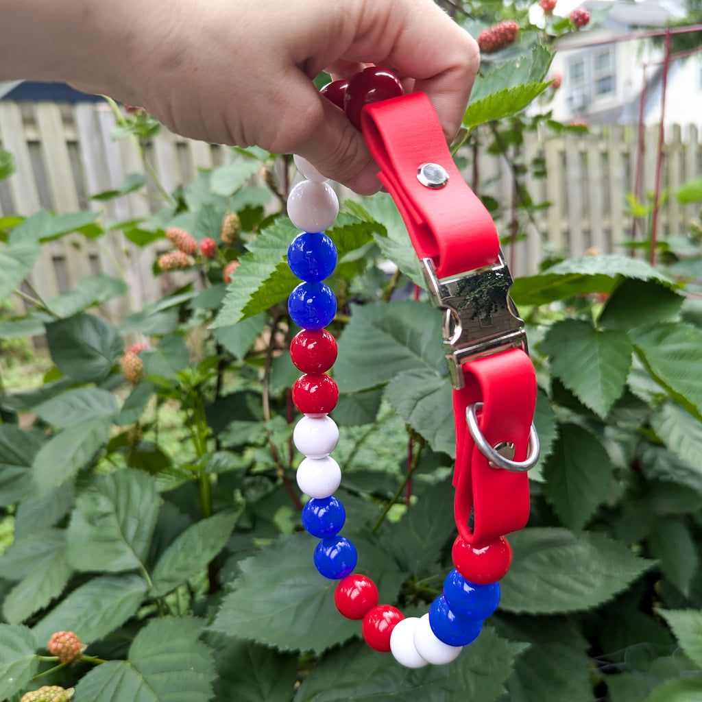 Fourth of July Beaded Pet Collar