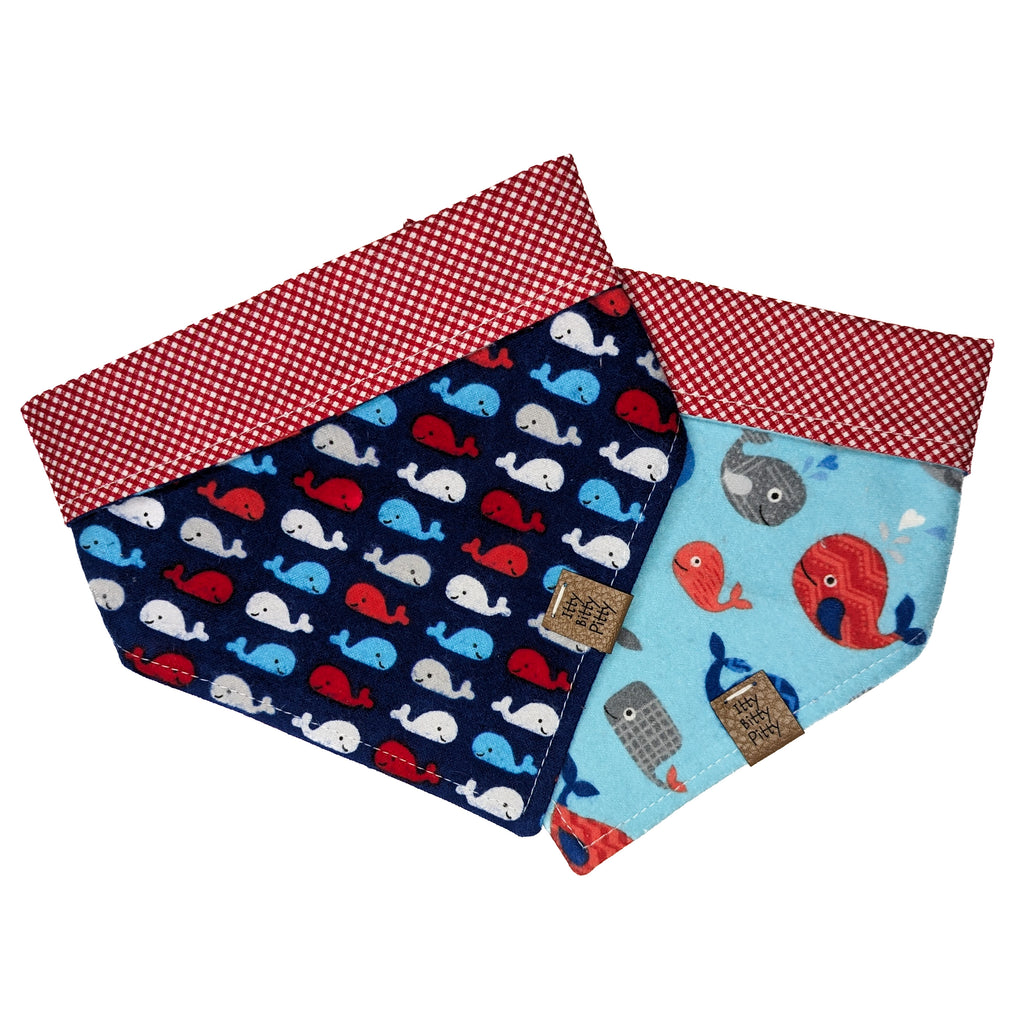 Light Blue Whales Pet Bandana