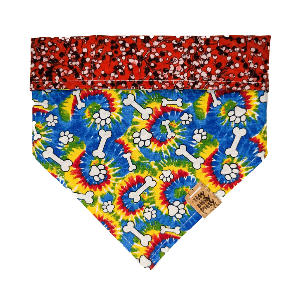 Tie Dye Paw Print Pet Bandana