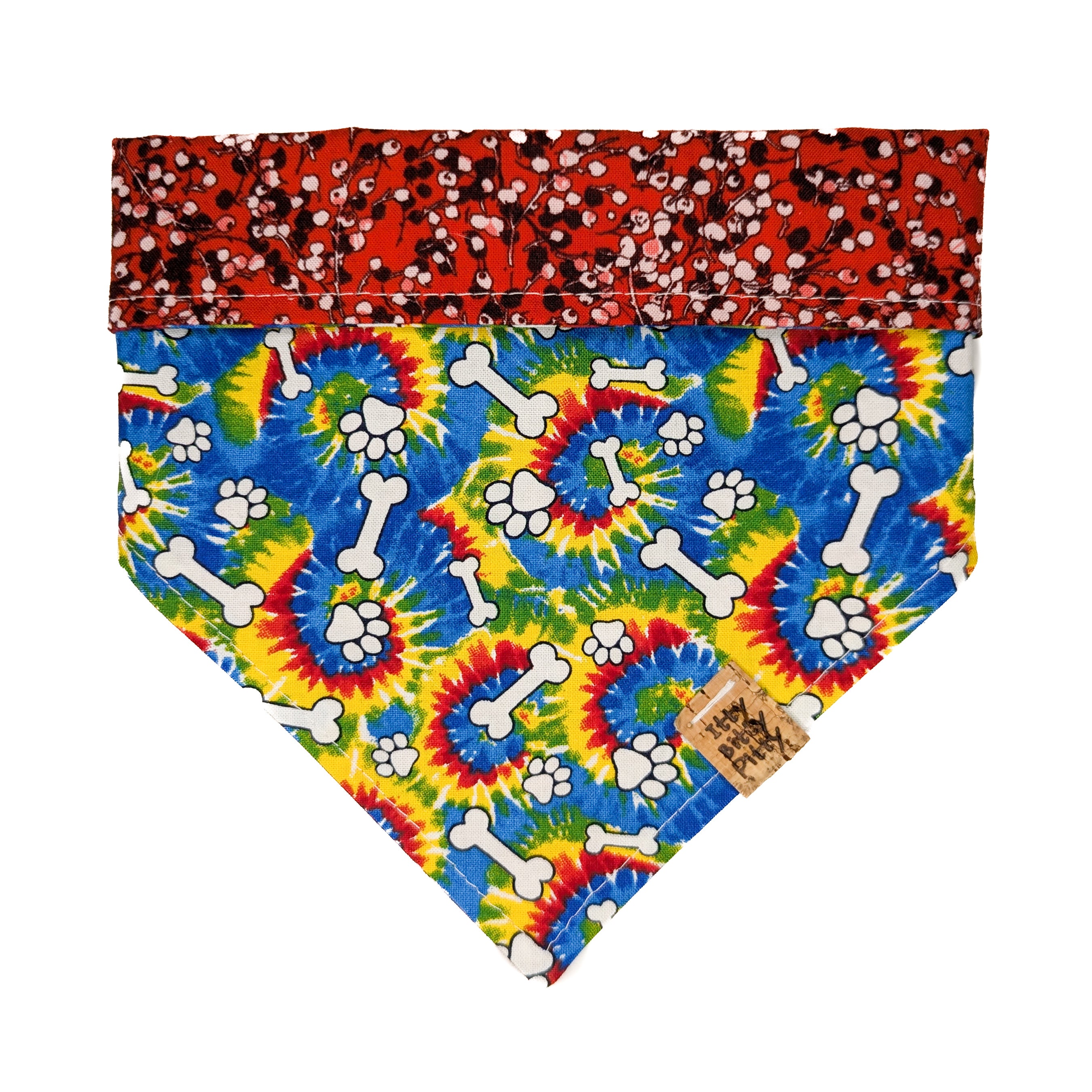 Tie Dye Paw Print Pet Bandana