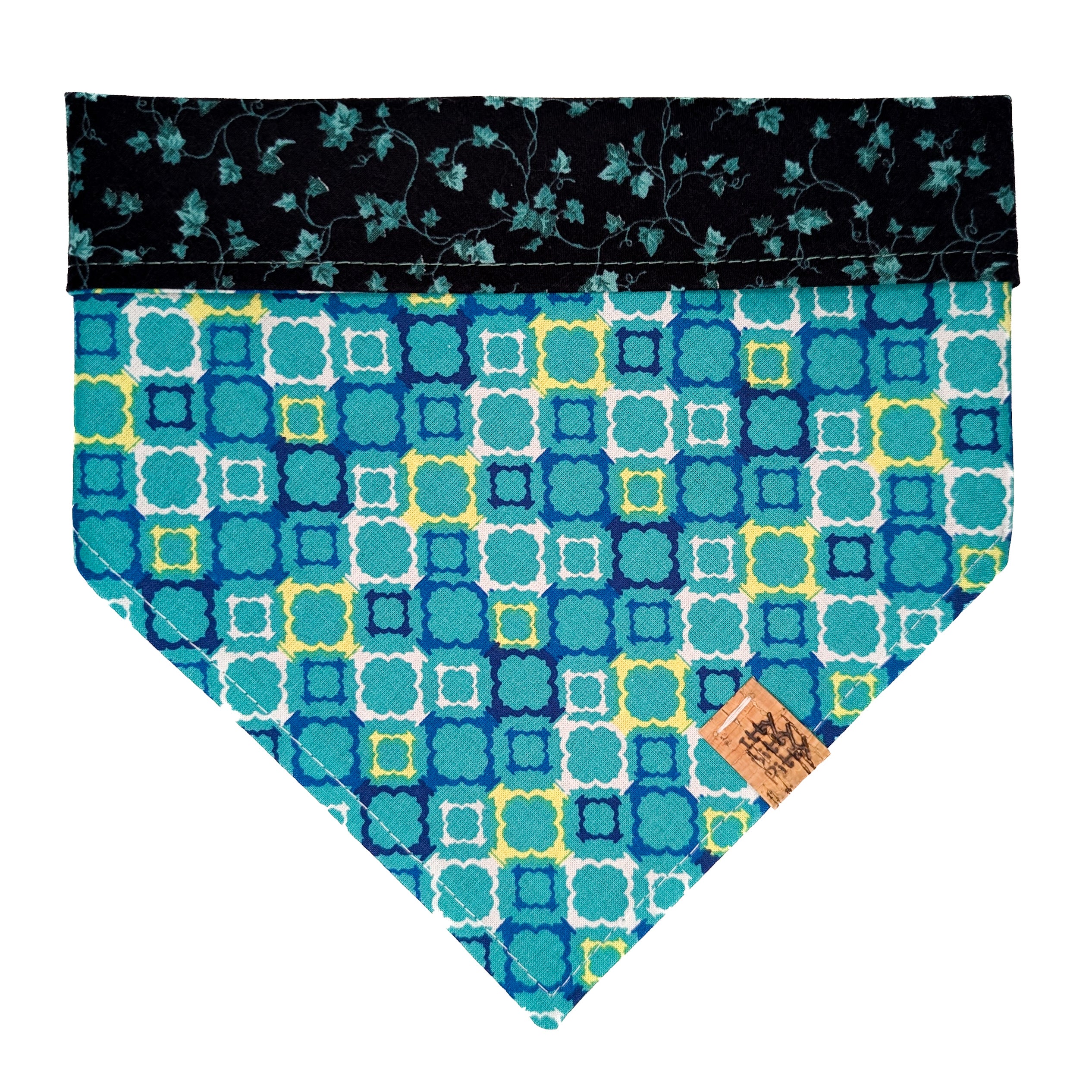 Teal Geometric Pet Bandana