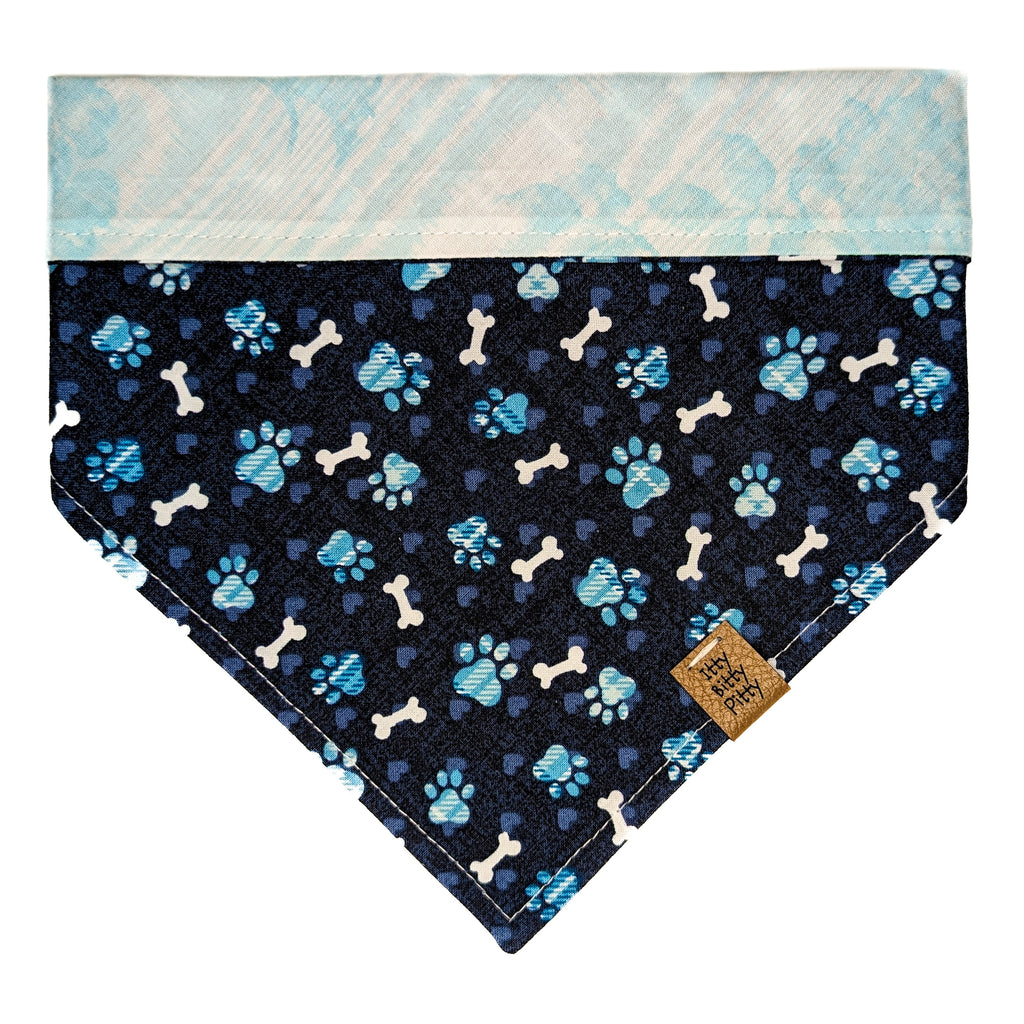 Blue Paw Print Pet Bandana