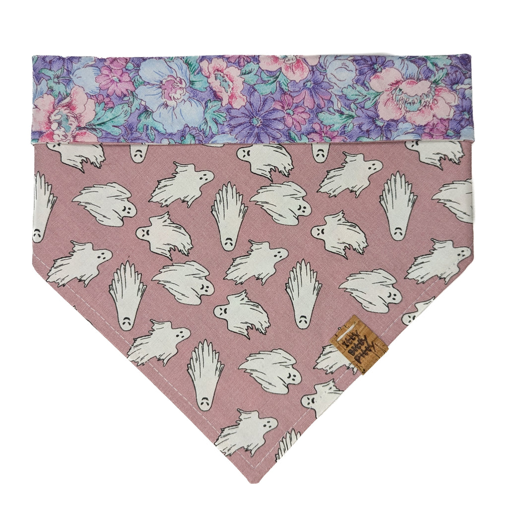 Little Pink Glow Ghosts Pet Bandana - GLOW IN THE DARK