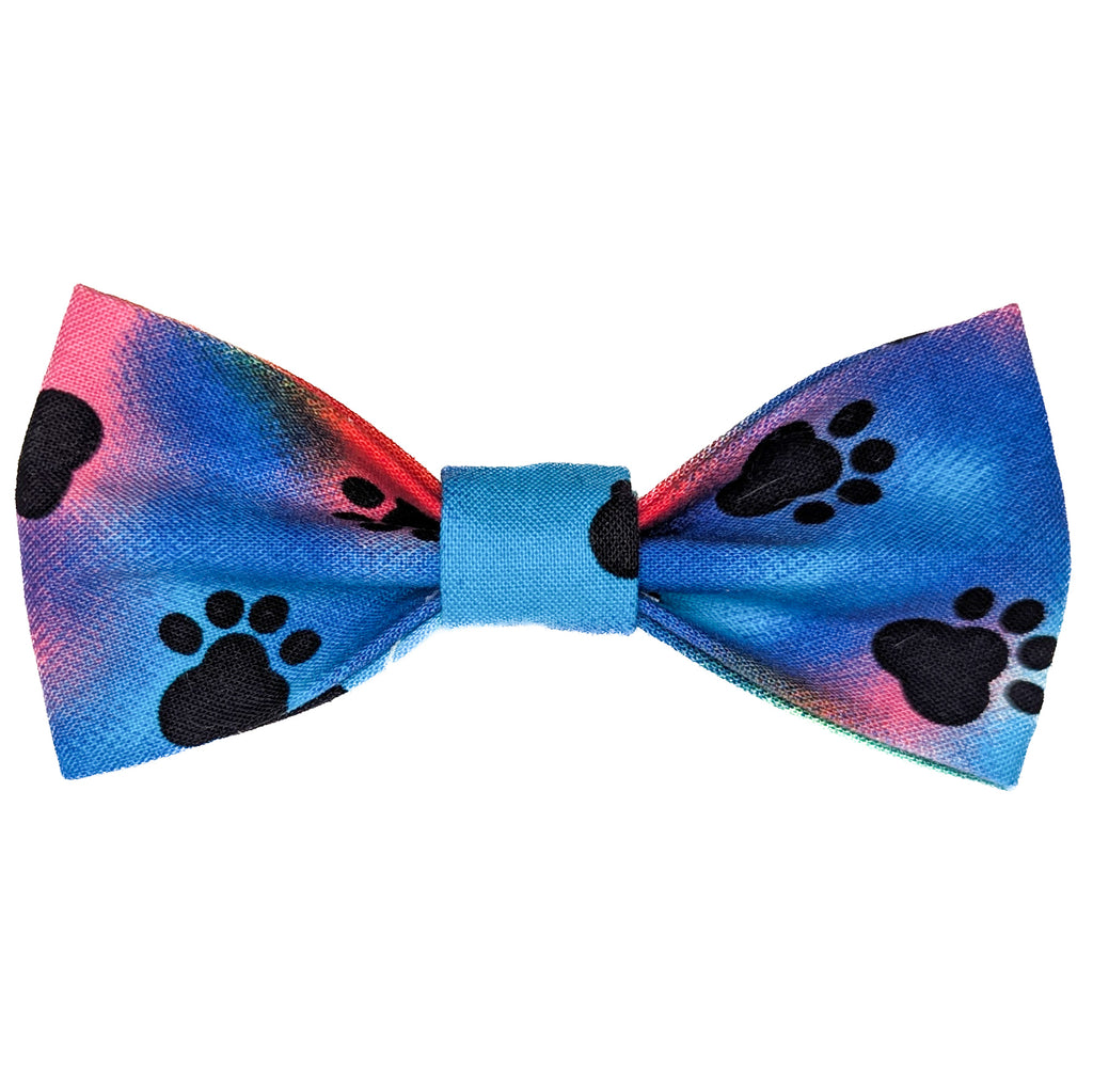 Rainbow Paw Print Pet Bow Tie