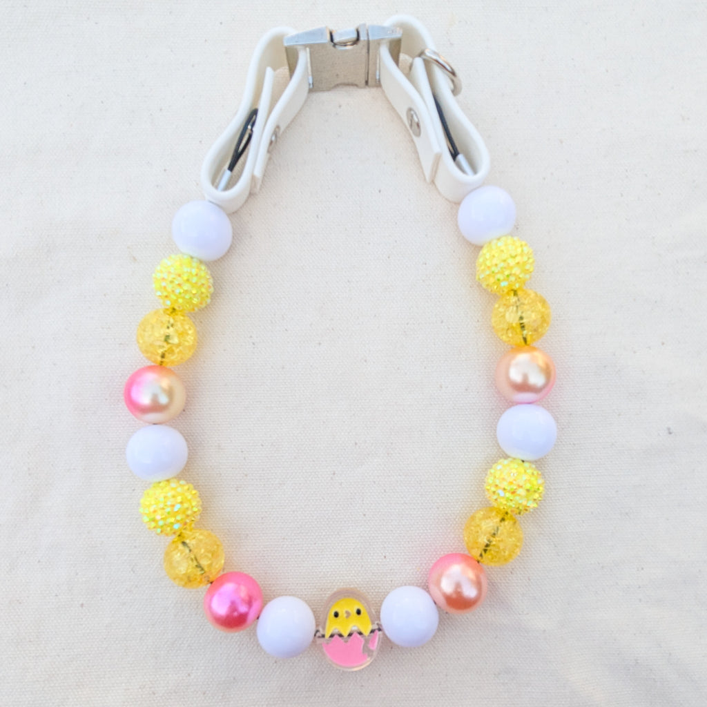Easter Chick Beaded Pet Collar