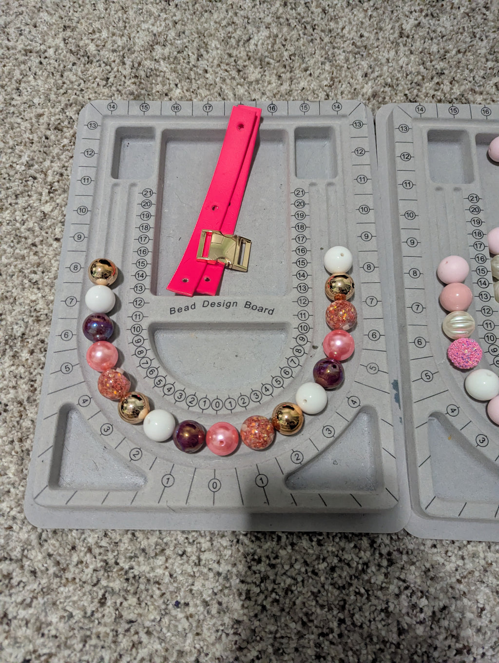 Pink Champagne Beaded Pet Collar
