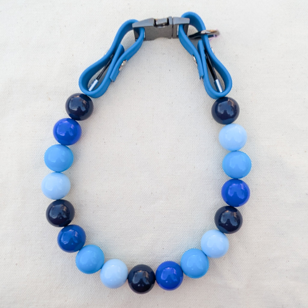 Blue Beaded Pet Collar