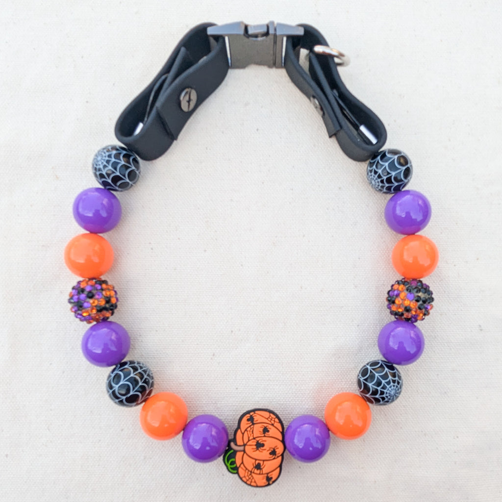 Pumpkin Halloween Beaded Pet Collar