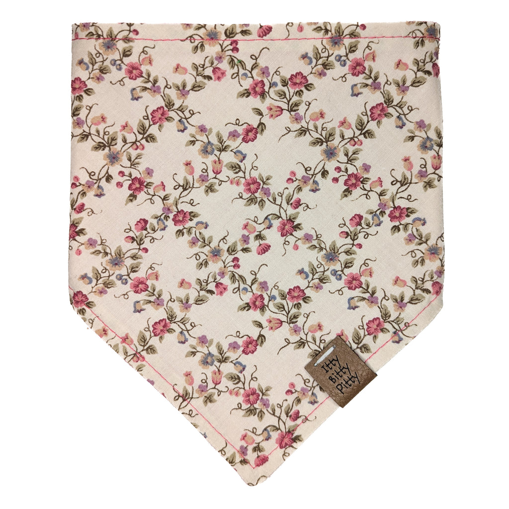 Vintage Pink Floral Pet Bandana