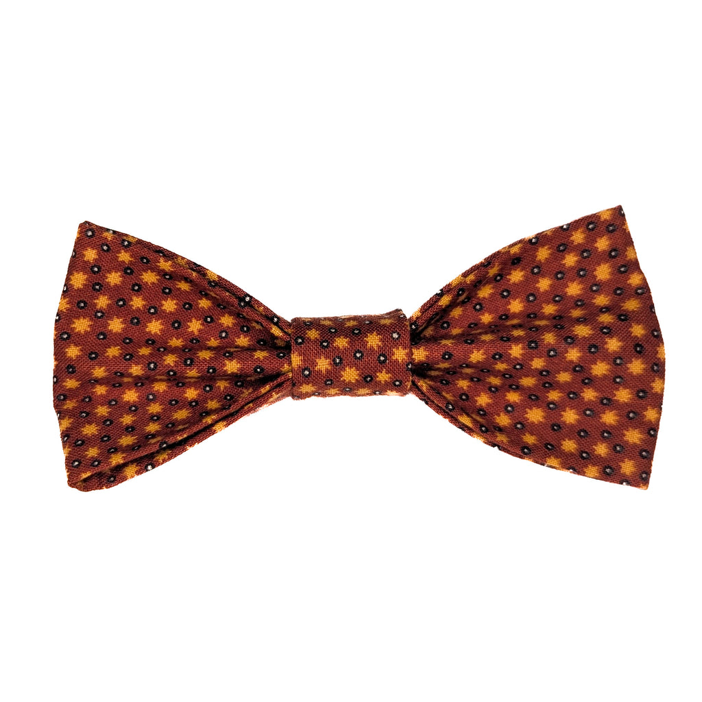 Burnt Orange Mini Stars Pet Bow Tie