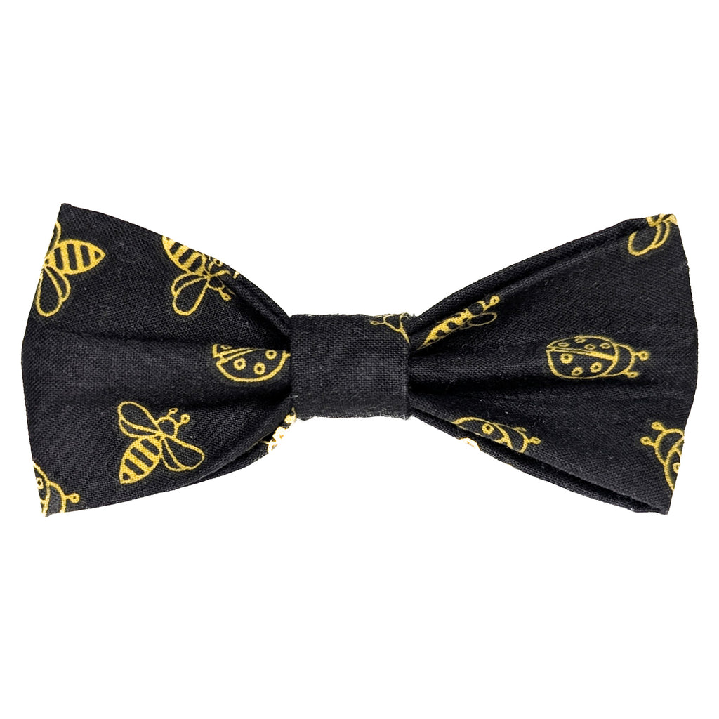 Black Bumblebees and Ladybugs Pet Bow Tie