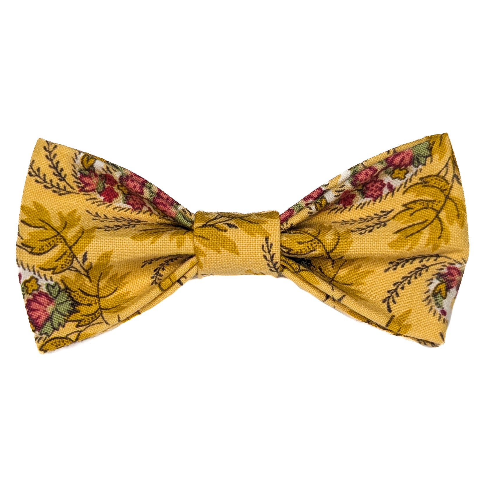 Vintage Yellow Floral Pet Bow Tie
