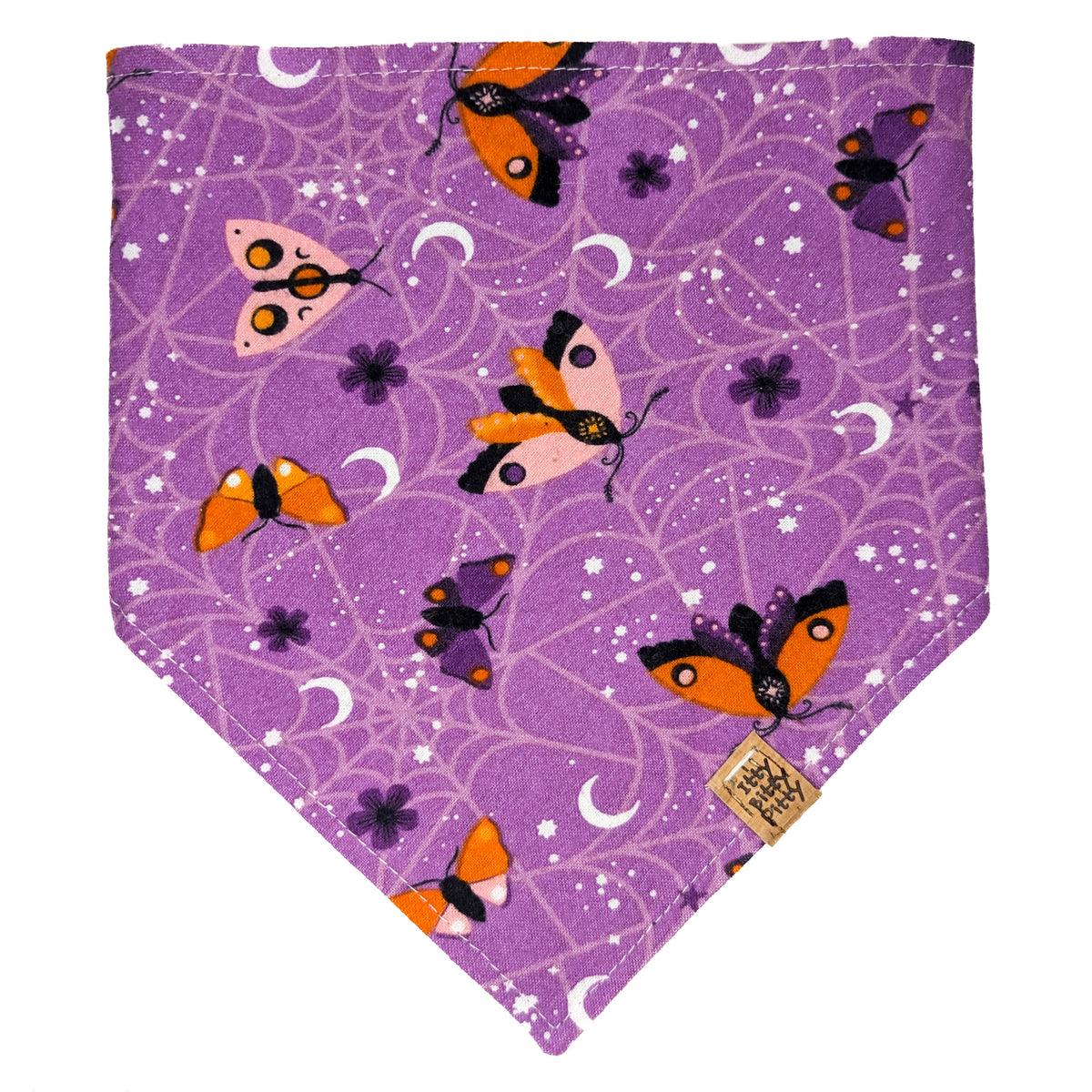Purple and Orange Moths Pet Bandana
