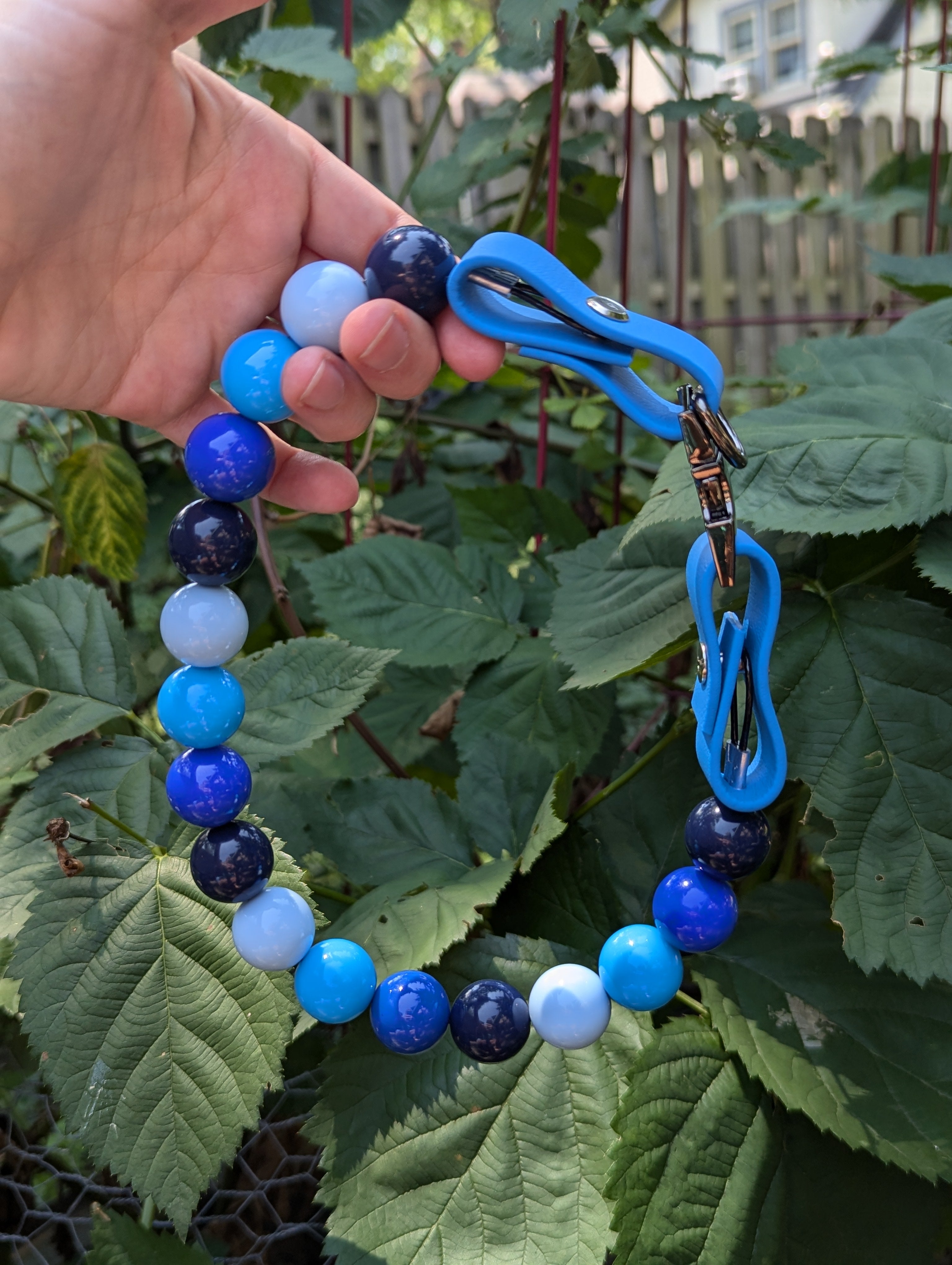 Blue Beaded Pet Collar