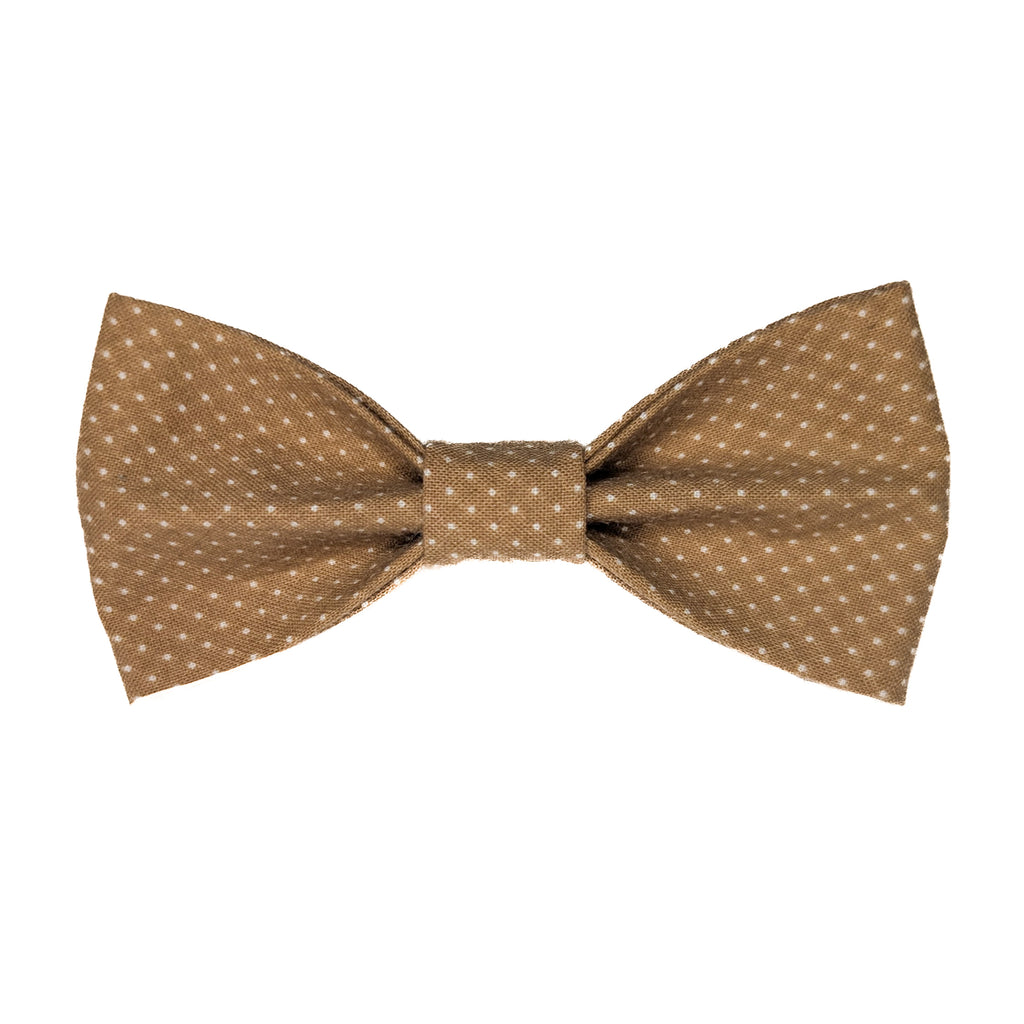 Tan Polka Dot Pet Bow Tie