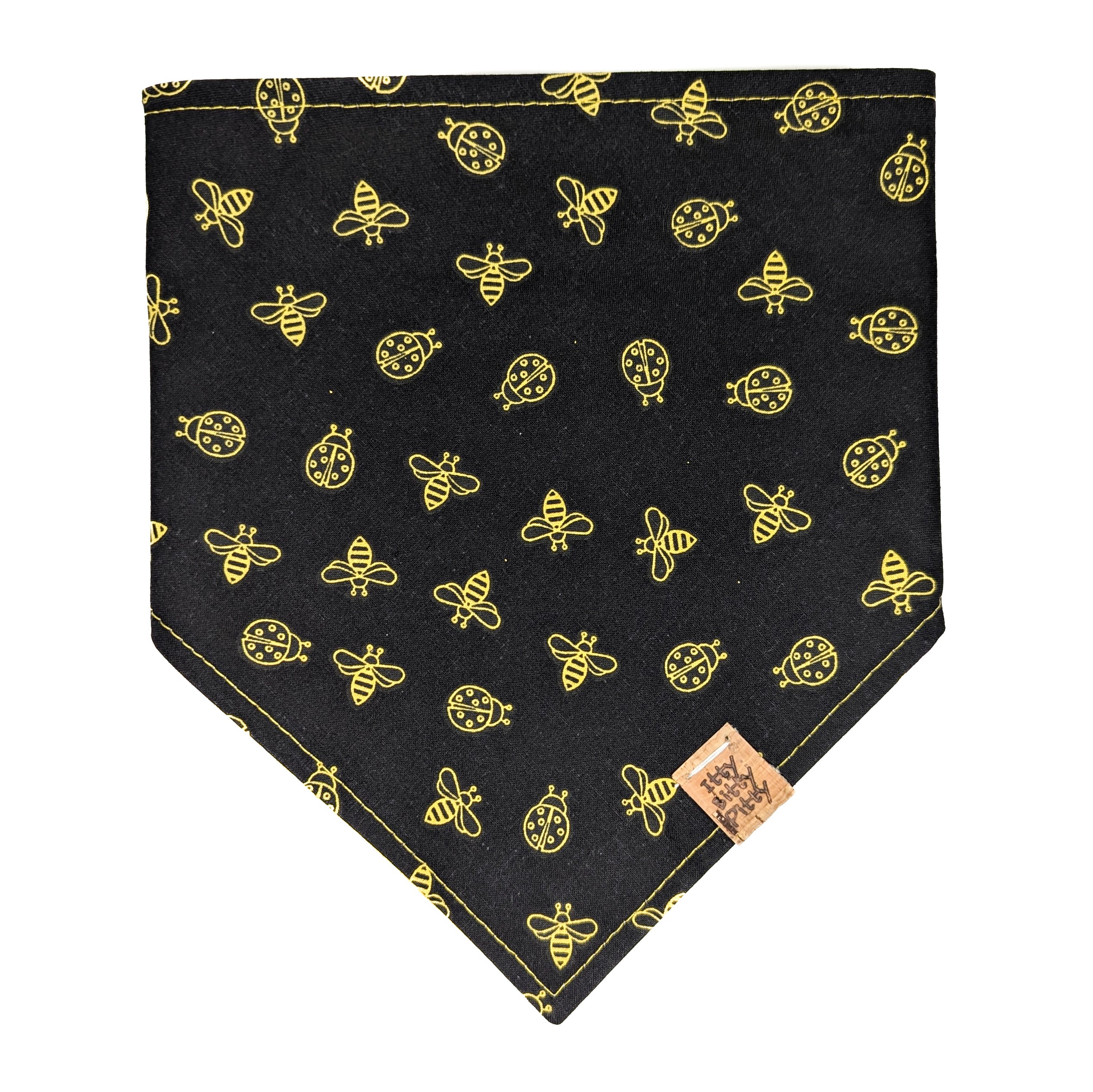 Black Bumblebees and Ladybugs Pet Bandana