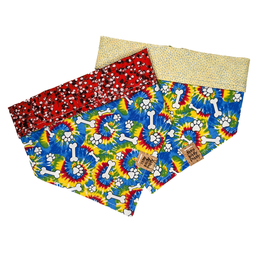 Tie Dye Paw Print Pet Bandana