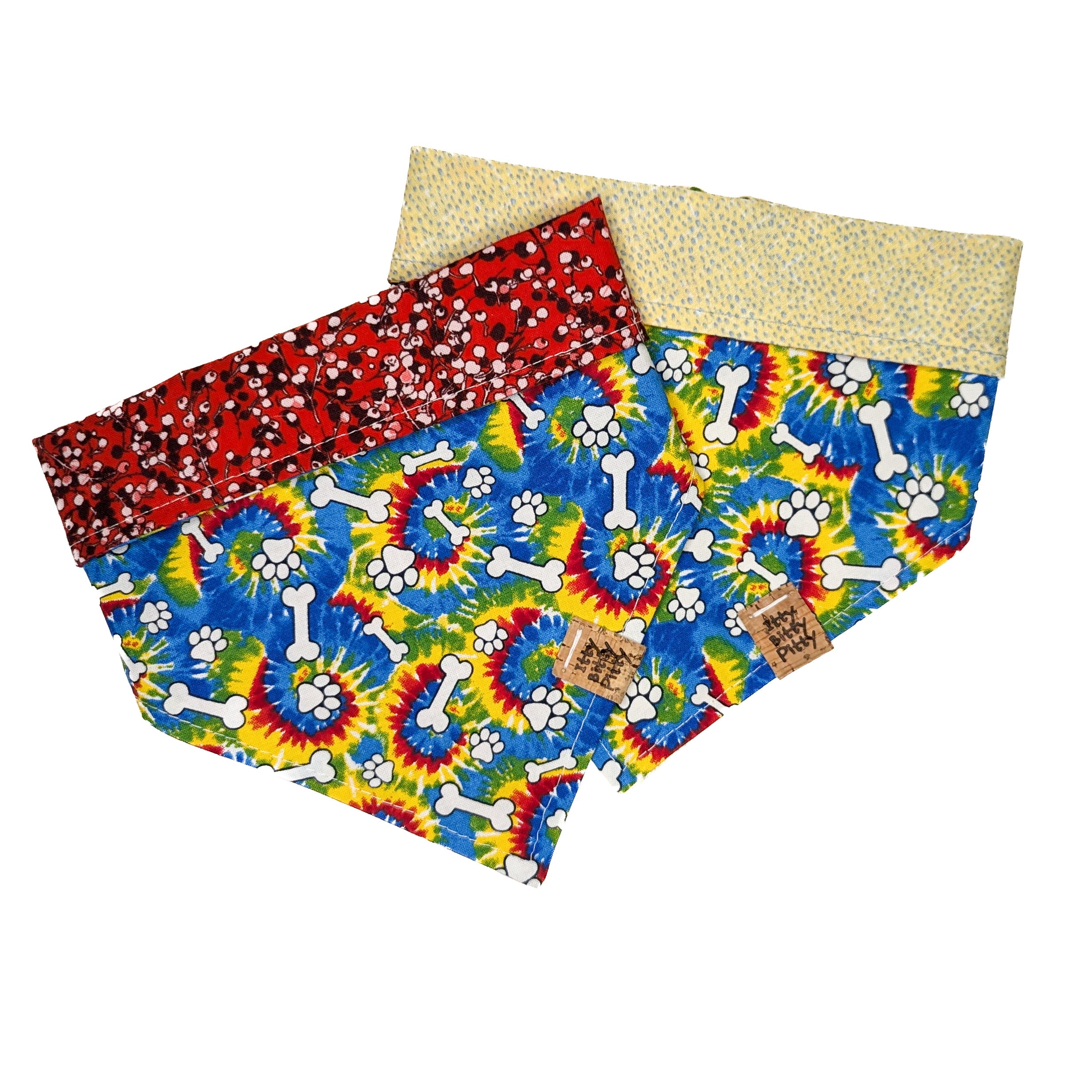 Tie Dye Paw Print Pet Bandana